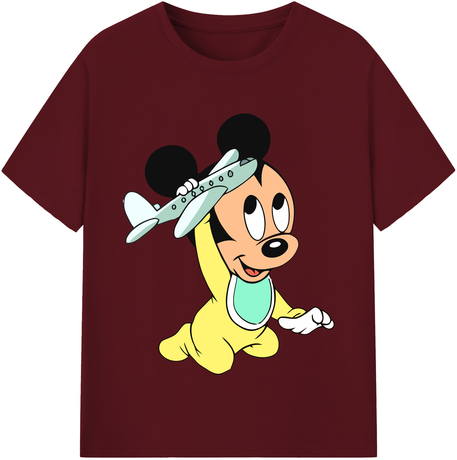 （画像用） ミッキーマウス Mickey Mouse 綿100％半袖Tシャツ（フロントプリント）
